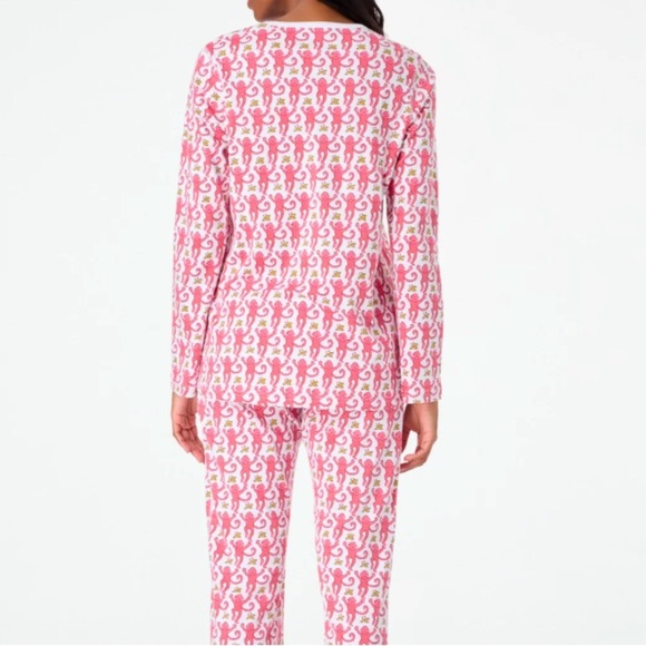 Roller Rabbit Monkey Pajamas in Pink - Petite - Picture 4 of 11